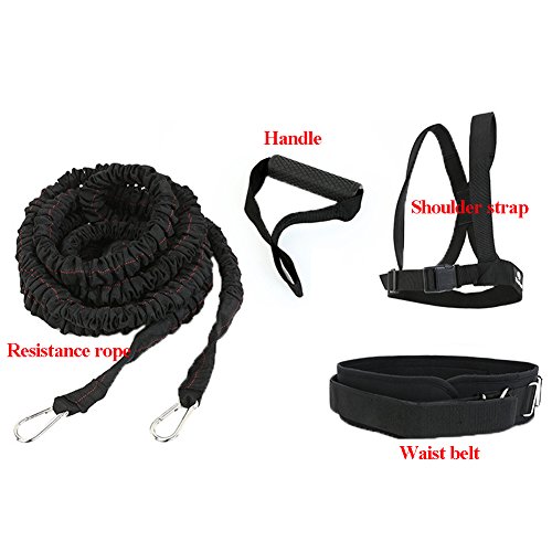 Ueasy Dynamic Resistance and Assistance Trainer Partner Belt with Bungee for Speed Strength Explosive Power Fitness Training(Freedom combination Equipment) (5 Meter Resistance Trainer Set)