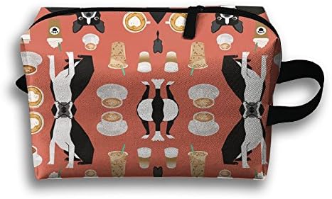 Boston Terrier Dogs Cosmetic Bag,Portable Travel Makeup Case Pouch Toiletry Wash Organizer.