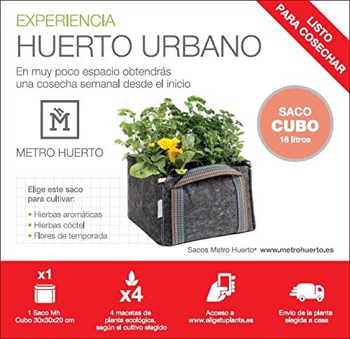 Experiencia Huerto Urbano SACO Cubo + Plantas ECO: Amazon.es: Jardín