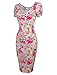 TAM WARE Women's Sweetheart Short Sleeve Midi Dress TWCWD053-BEIGE-US M