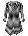 Timeson Tops for Women, Three Quarter Sleeve V Neck Hooded Sweatshirt Kangaroo Pocket Knitted Tunics Shirt Black XXL