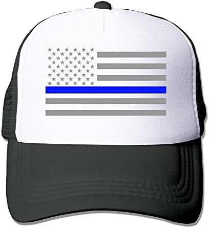 Texhood Thin Blue Line American Flag Cool Cap Hat One Size Black