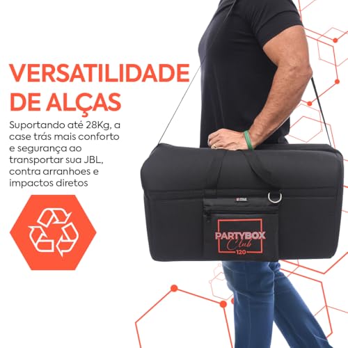 Bolsa Case Bag Capa Bisbel Compatível com Jbl Partybox Club 120 Espumada Premium