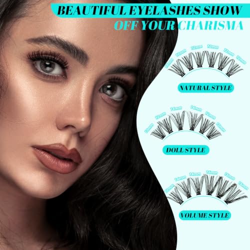 AMZGIRL Cluster Lashes Kit,40D Lash Clusters D Curl 9-16mm,320pcs Lashes | Complete DIY lash kit with 320 soft-volume 40D D curl clusters, bond & seal, remover and tweezers for balanced everyday looks