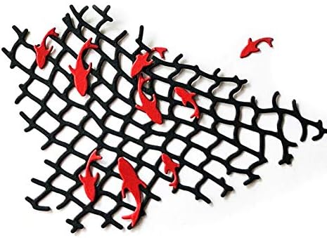 UanBO9wykh Cutting Die (●_●), 2Pcs/Set Fishing Net Metal Cutting Dies DIY Scrapbooking Album Paper Cards Decor for Card Aking Paper Crafts Themed Invitations Album Decoration Photo Frame Silver