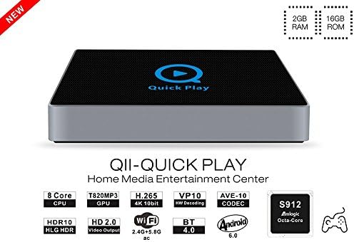 Android TV Box [2016 New Model] PigflyTech QⅡ (Q2)Core/S912/2G/16G/4K Streaming Media Player &amp; Game Play Station Preload KODI (XBMC)17.0