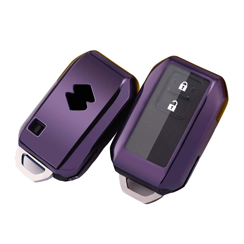 ontto Car Key Cover for Suzuki Swift V Suzuki Swift Waggon R Soft Silicone Key Fob Cover Holder Protector Key Case Keyring Purple Black