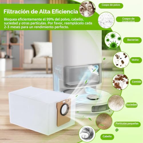 10 Dust Bags Compatible with Xiaomi X10/X10+, Replacement Bag Compatible with D-Reame L10s Ultra / L10 Ultra/L20 Ultra, Vacuum Cleaner Bags 2.5 L Effective Cleaning