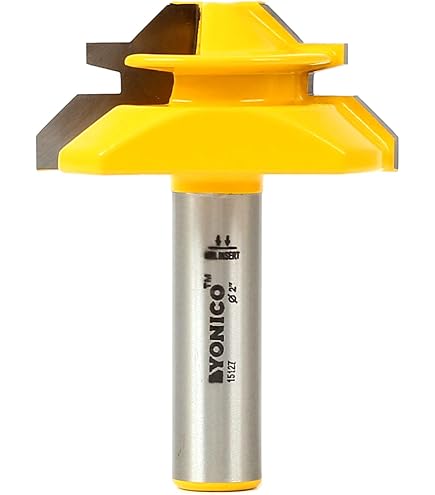 Yonico 15122 Large Lock Miter Router Bit with 45-Degree and 1-Inch