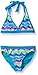 Angel Beach Girls' Cracked Chevron Print Multi Strap Bikini Set