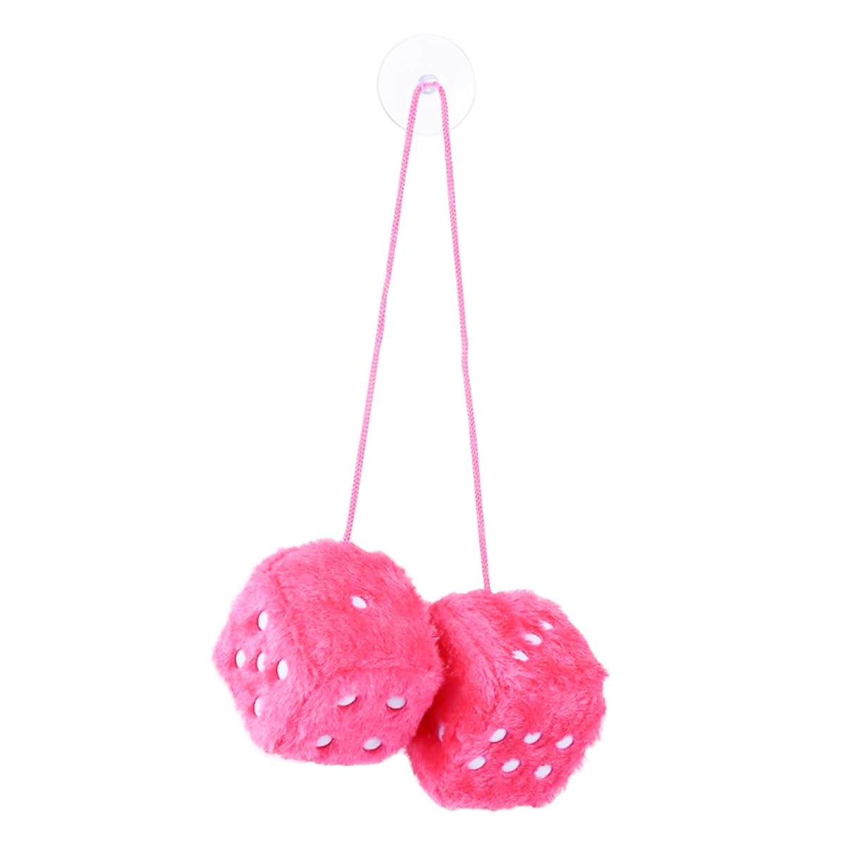 Tiardey A Pair Of Car Hanging Plush Cube Ornament, Dice Plush Cube, Car Accessories for Interior Rear View Mirror Accessories (Pink)