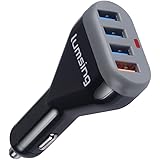 USB Car Charger, Lumsing 48W 4-port Quick Charge 2.0 Car Charging Station for Samsung Galaxy S7, S7 Edge, S6 Edge Plus, S6, Nexus 6, LG G4, iphone 6, Smartphone, tablets and more (black)