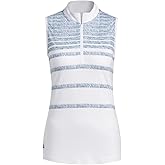 adidas Women's Herringbone Stripe Sleeveless Golf Polo Shirt