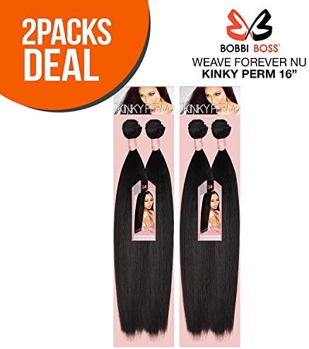 MULTI PACK DEAL! Bobbi Boss Synthetic hair Weave Forever Nu Kinky Perm 16" (2-PACK, 1)