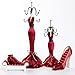 Coraltea Jewelry Holder Hanging Necklace Earring Bracelet Rings Orgaziner Shoe Dress Display Stand Set (Red)
