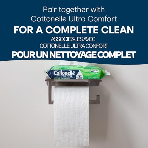 Flushable Wet Wipes, Cottonelle GentlePlus, Biodegradable & Septic Safe, 16 Flip-Top Packs of 42 (672 Wipes)