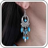 Aneneiceera Boho Red Tassel Bead Earrings Tiny Bead Fringe Drop Earring Tribal Beads Tassel Earring Long Fringe Earrings Jewelry for Women