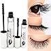 Tiikii 4D Silk Fiber Lash Mascara for Eyelash Extension, Crazy-long Black Grow Lash Cream Kit Warm Water Washable Curling Eyelash