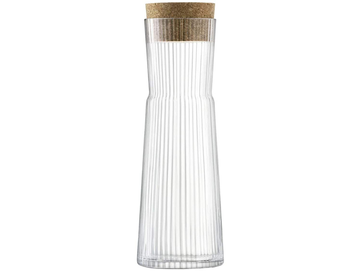 LSA International Gio Line Carafe & Cork Stopper 1.35L Clear| 1 Unit | Mouthblown & Handmade Glass | GI25