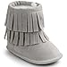 Voberry Baby Toddler Girls Boys Winter Warm Snow Boot Tassels Trimmed Boots Outdoor (6~12Month, light Gray)