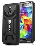 Samsung Galaxy S5 Case - Poetic Samsung Galaxy S5 Case [Revolution Series] - [Heavy Duty] [Dual Layer] Complete Protection Hybrid Case with Built-In Screen Protector for Samsung Galaxy S5 Black (3 Year Manufacturer Warranty From Poetic)