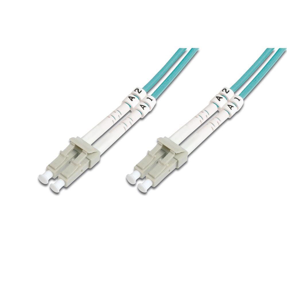 DIGITUS DK-2533-15/3 – Fibre Optic Cable OM3 – 15 m – LC to LC – Duplex Fibre Optic Cable – 1/10/40/100 Gbit/s – MM Multimode Fibre Optic LAN Cable – Fibre Type: 50/125 µ – Turquoise (Aqua)