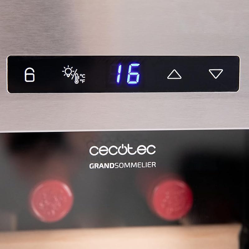 Enoteca 8 bottiglie Bolero GrandSommelier 830 CoolWood, Termoelettrica, Basso livello sonoro e alte prestazioni, Temperatura regolabile: 8-18 °C, Pannello di controllo touch, Display,