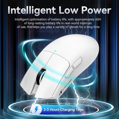 ATTACK SHARK X11 Gaming Mouse with Magnetic Charging Dock, PixArt PAW3311 Gaming Sensor, BT/2.4G Wireless/Wired Gaming Mouse, 22000 DPI, Office Mice Gamer Mice for Win11/Xbox/PS/Mac (White)