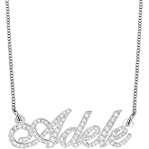 RESVIVI Personalized Sparkling CZ Diamond Cut Name Necklace Custom Made with Any Name Pendant Necklace for Women Valentine Christmas Gift