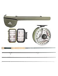 M Maximumcch Maxcatch Extreme Fly Fishing Combo Kit 3 5 6 8 Peso, Arrancador Barra de Mosca y Bobina Outfit, con una funda de viaje protectora