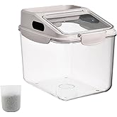 Fhiny 5.5LB Dog Food Storage Container, Airtight Pet Treat Bin Translucent Dry Food Grain Storage Barrels Sealed Bucket Moisture-Proof Plastic Cat Puppy Food Bin with Seal Locking Lid Keep Fresh