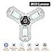 Qimedo Garage Lighting 80W, 8000lm Deformable Led Garage Lights , Shop Work Light with 3 Adjustable Wings,Tribright Garage light for Workshop, Warehouse (No Motion Detection)
