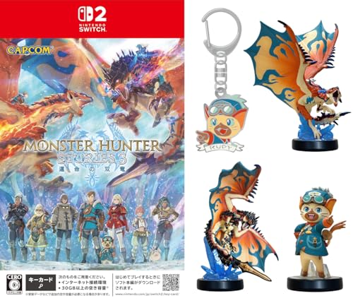 モンスターハンターストーリーズ3 ~運命の双竜~ -Switch2+amiibo3種(レウス・レウスV・ルディ)セット【Amazon.co.jp限定】特典 メタルチャーム(ルディ) 同梱