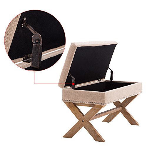 image for Fabric Upholstered Storage Entryway Bench, 36 inch Bedroom Bench Seat 