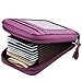 Genuine Leather Accordion Wallet for Men and Women, Credit Card Holder/Wallet for Travel and Work, for Business Cards, and Driver License, RFID Blocking Wallet for Bank Card and Cash Small Purple
