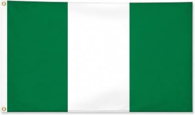 SHATCHI Nigeria Flag 5ft x 3ft with Brass Eyelets Polyester Flag