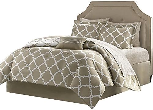 House of Hampton Quality Elegant Nantwich Taupe , 9 pieces Queen Size Comforter Set, 1 comforter, 2 standard shams, 1 bed skirt, 1 flat sheet, 2 pillow cases, 1 fitted sheet, 1 decorative pillow