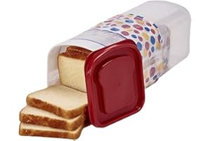 Bread Buddy Bread Box – Large Capacity Fresh Bread Storage Container, Plastic Toast Sandwich Bread Dispenser with Lid Type 2