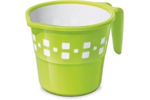 ATCUSA Designer Plastic Mug Bathroom Bath Accessory x 1 Mug Bathing Mugs Dabba camping mug certified bathing water mug for pi