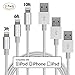 MoonKong MFi Certified, iPhone Charger 3Pack 3FT/6FT/10FT Nylon Braided 8 pin Charging Cables USB Charger Cord,Lighting cable for iPhoneX /8/8Plus /7/7Plus/ 6s/6sPlus/6/6Plus/5/5S/iPad and iPod(white)