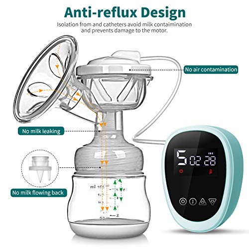 Electric Breast Pump, UTOBY Rechargeable Portable Double Pumps Nursing Breastfeeding Pump Pain