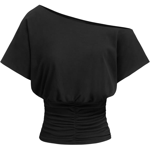 Vinova Women's Summer Crewneck Corset Top - Short Sleeve, Ruched, Business Casual T-Shirt