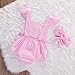 Baby Girls Lace Floral Romper Jumpsuit Bodysuit Headband Outfits Set (12-18 Months, Pink)