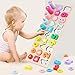 GEMEM Big Wooden Counting Shape Stacker Colors Number Sorting Puzzle Montessori Toy Count Math Game for 3 4 5 Year Olds Kids - Early Educational Math Learning Toys