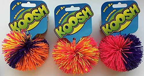 Koosh Balls-Gift Set Bundle- Set of 3 Original Balls with Hang Tags - Assorted