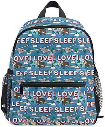 Sleep I Love Sloth Koala Blue Kids' Travel Gear Insulated Toddler Backpack 12 inch School Bag