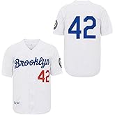 Men's Black Legend Baseball Jersey #42 Vintage Embroidered Retro Hip Hop Jersey Stitched