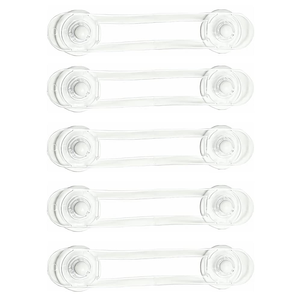 5-piece Set of Child Safety Locks - Transparent Anti Baby Cabinet Lock Suitable for refrigerators, Drawers, and Toilets - no Installation Tools Required