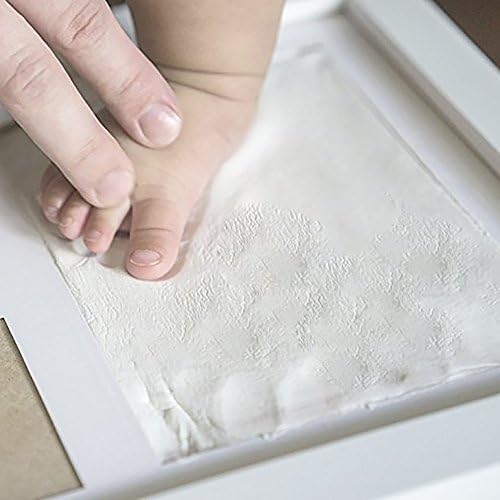 IPELY BABY HAND &amp; FOOTPRINT PICTURE FRAME KIT for Boys and Girls, Cool &amp; Unique Baby Gifts for Registry, Memorable Keepsakes Decorations for Room Wall or Table Decor, Premium Clay &amp; Wood Frame(WHITE)