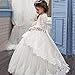 Pageant Flower Girls Dress Lace Long Sleeves Princess Tulle Ball Gown
